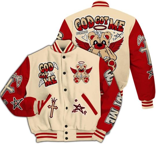 Dunkare Dunk Low Strawberry Waffle Baseball Jacket - Kiss My Hugz All Over Print Letterman Jackets