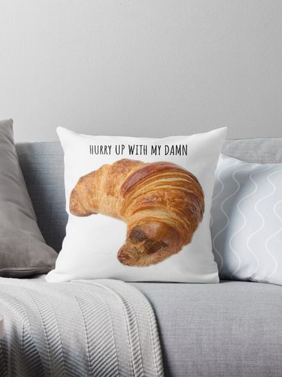 croissant sticker Hypebeast Throw Pillow