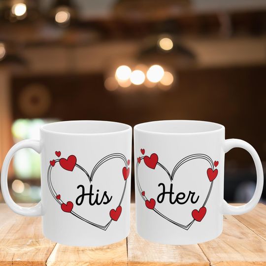 His and her mug Mug | Couple Mug | Valentine's Day Gift, Wedding Couples Anniversary