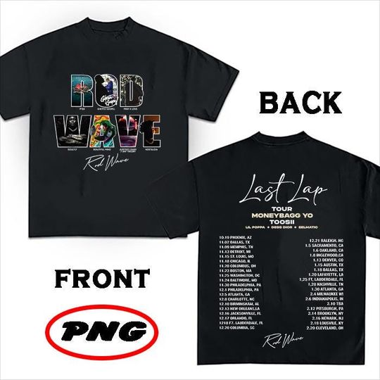 Combo Black-White Tour Rod Wave Last Lap Bundle Double Sidesd T Shirt