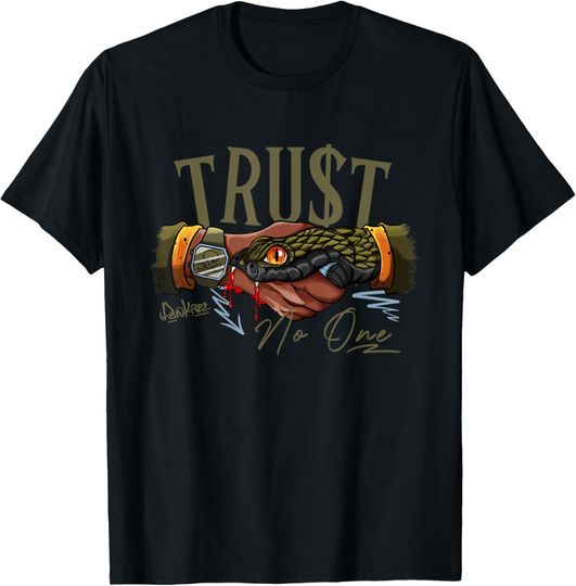 Dunkare Snake Trust No One Olive 5S Matching T-Shirt, Dunkare T-Shirt