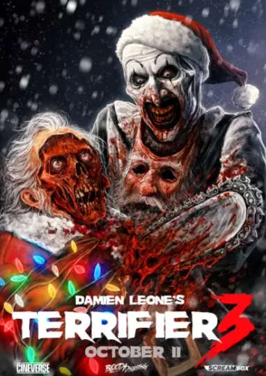 Terrifier 3 2024 Movie Poster Wall Art - Art The Clown
