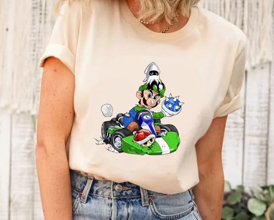 Luigi Kart Shirt, Super Mario Kart Shirt,Luigi Shirt,Mario And Luigi Shirt, Super Mario Nintento World, Mario Shirt,Super Mario Gift