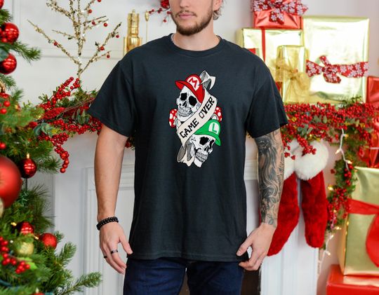 Mario Game Over Tee, Super Mario tshirt, Luigi, Gamer tshirt