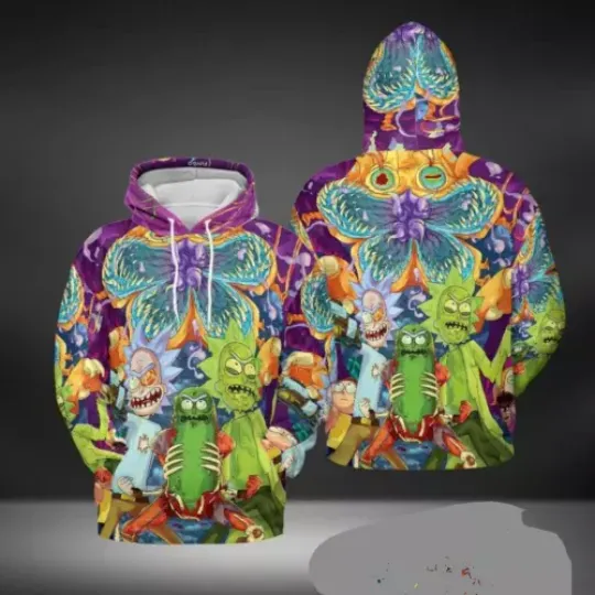 3d hoodie movie lovers, Cartoon Rick & Rickandmorty Hoodie size US, graphic hoodie