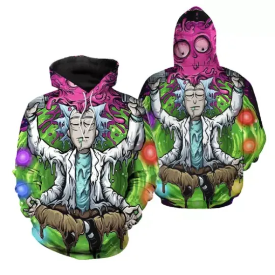Rick and Rickandmorty 3D All Over Print Pullover Hoodie