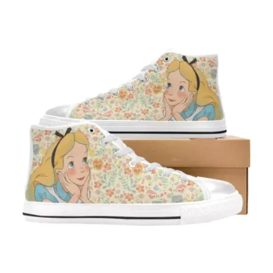 Alice in Wonderland Pastel High Top Sneaker , Shoes Athletic