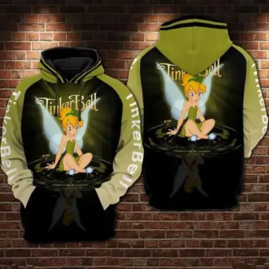 Tinker Bell Fairy Princess Water Reflection Christmas Gift Hoodie 3D Printed