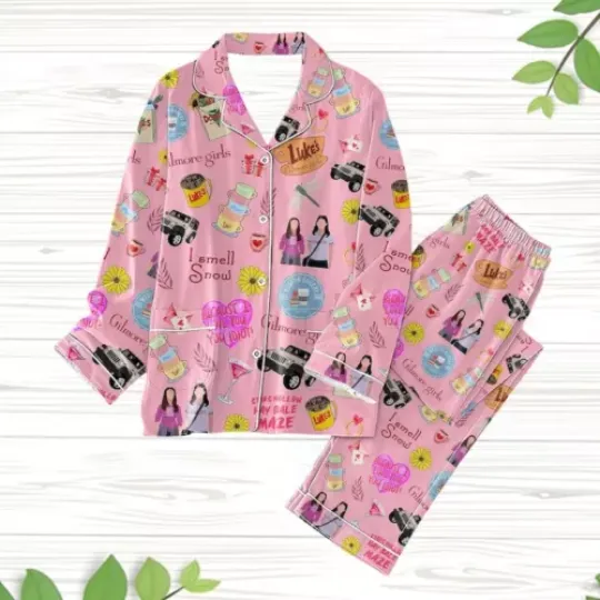 Gilmore Girls Pajamas Set, Lukes Coffee Pajamas, Lukes Diner Women Pajamas
