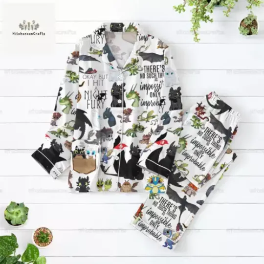 Toothless Pajamas Set, Toothless Pajamas Womens, Toothless Pajamas Pants,