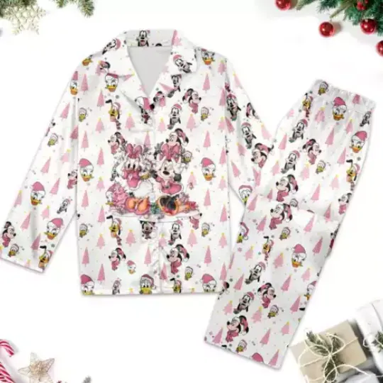 Daisy And Minnie Mouse Pajamas, Minnie Mouse Christmas Holiday Pajamas Set,