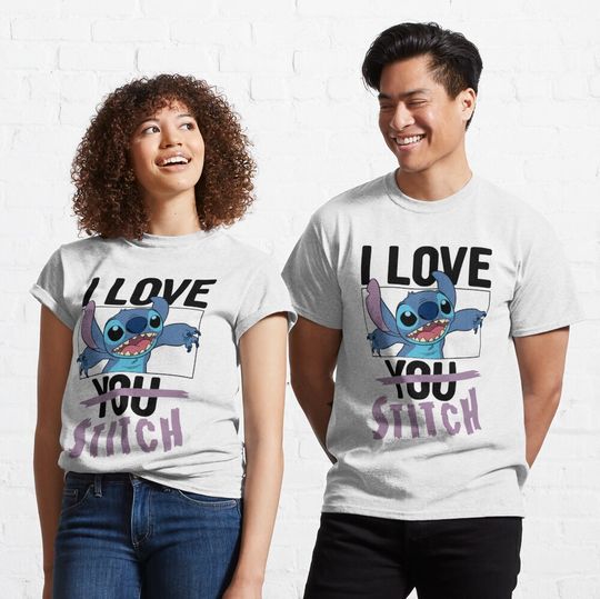 Valentines I love Stitch T-Shirt, Stitch Classic T-Shirt