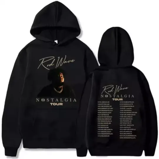 Rod Wave Nostalgia Tour  Hoodie For Fans Double Sided