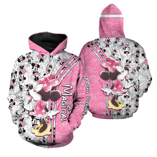 Personalized Minnie Mouse Disney Hoodie Leggings Set, Disney Woman Leggings