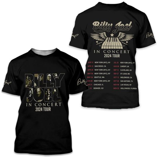 Billy Joel In Concert Just The Way You Are 2024 Tour 3D T-Shirt