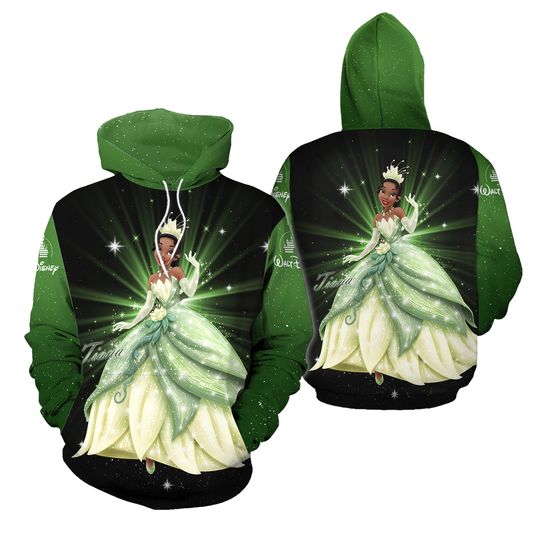 New Disney Princess Tiana Hoodie Women's Hoodie Yoga Pants Set Disney Women's Yoga Leggings Hoodie Fashion Sports Suit
