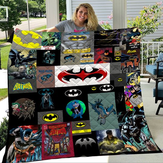 Batman Fabric 3D Quilt Blanket, Gift For Fans