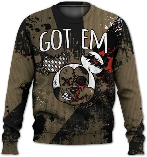 Dunkare Retro Olive 9s Sweater, 9 Olive Got Em Retro Knitted Sweater