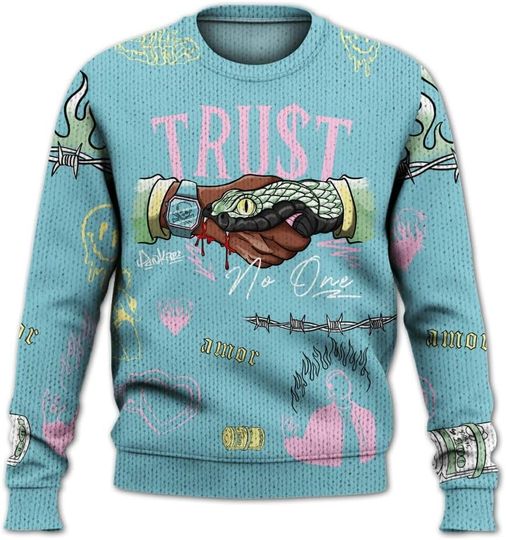 Dunkare SB Dunk Low Visty Sweater, Snake Trust No One Sweater Apparel Y2K Tops, Streetwear