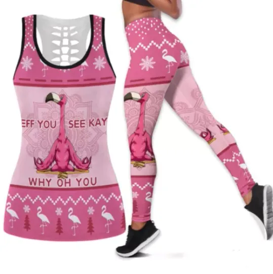 Hollow Tanktop or Legging for Fan /Flamingo-For Women
