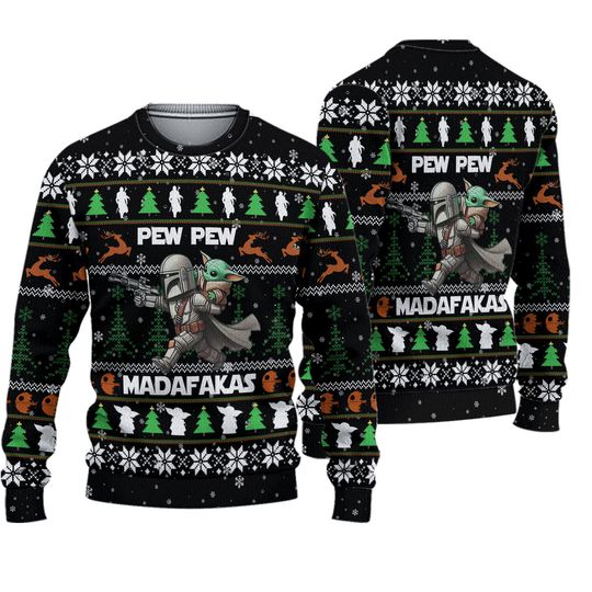 Christmas Mandalorian Grogu Ugly Sweater, Star Wars Christmas Sweater, Xmas Sweater, Star Wars Sweater Men, Disney Holiday Sweater