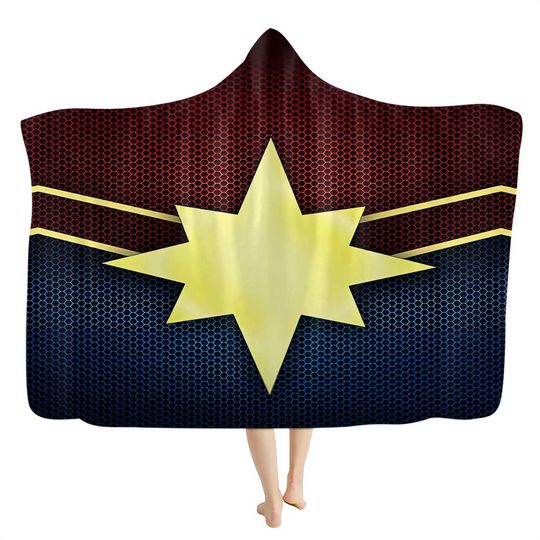 Captain Marvel Hooded Blankets – Captain Marvel Logo Hooded Blankets