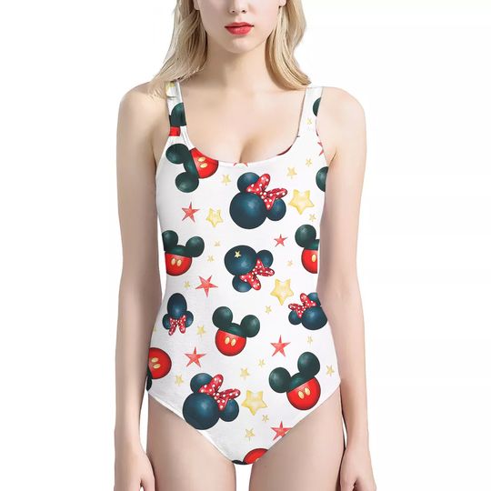 Women's One-Piece Swimsuit Mouse Face - Disney Vacation outfit