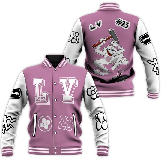 Neutral Grey Black White Orchid 4s Varsity Jacket, Graffiti Outfit Black All Over Print Baseball Jackets