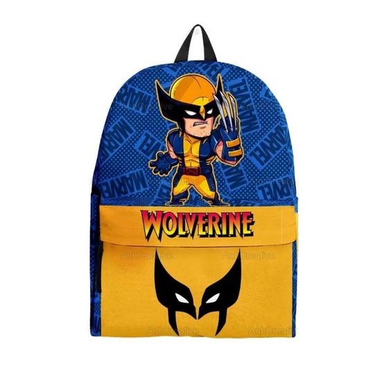 Wolverine Front Zip Student Backpack, Wolverine Backpack, Disney Backpack