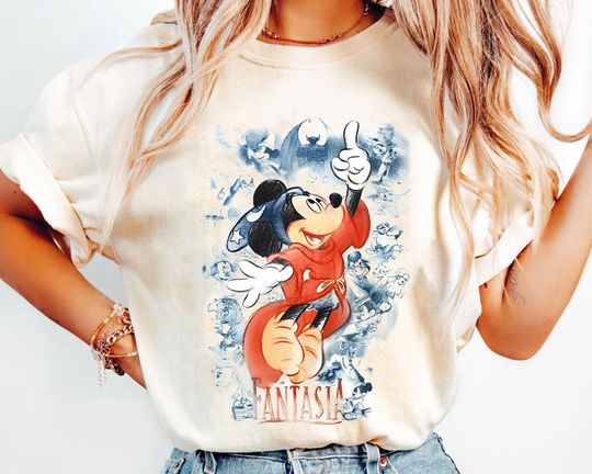 Vintage Fantasia Sorcerer Mickey T-Shirt, Disney Mickey Mouse Wizard T-Shirt