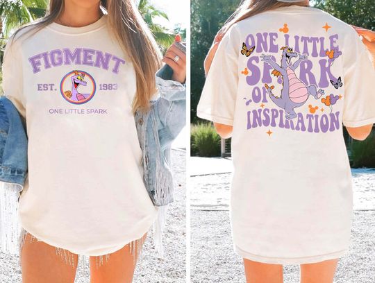 Two-Sides Disney Figment T-shirt, One Little Spark Of Inspiration T-shirt