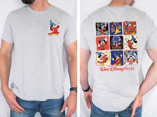 Two Side Fantasia Sorcerer Mickey T-Shirt, Stay Magical T-Shirt, Fantasmic Hollywood Studios T-Shirt