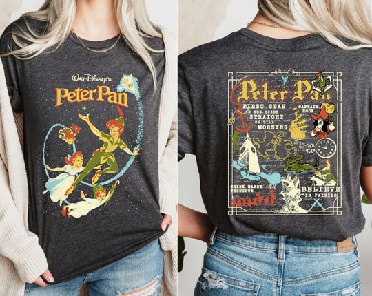 Two Sided Peter Pan Darling Flight A Traveller's Guide To Never Land T-Shirt