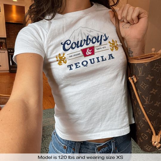 Vintage Cowboys And Tequila Y2k Baby Tee Y2k Shirt Trendy Baby Tee Western Cowgirl Baby Tee Yee Haw Retro 90s Aesthetic Baby Tee Shirt Gift