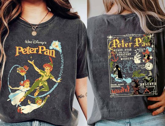 Two Sided Peter Pan Darling Flight A Traveler's Guide To Never Land T-Shirt
