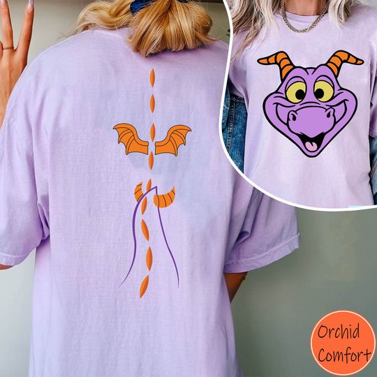 Two Sided Figment Big Face Halloween T-Shirt, Disney Epcot T-shirt, Figment Dragon T-Shirt