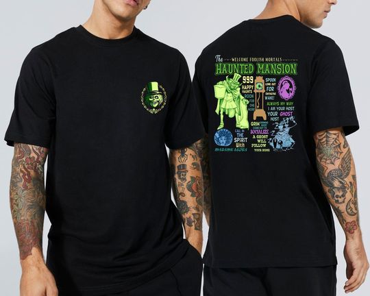 Two-sided Vintage The Haunted Mansion 1969 T-Shirt, isneyland Halloween T-Shirt