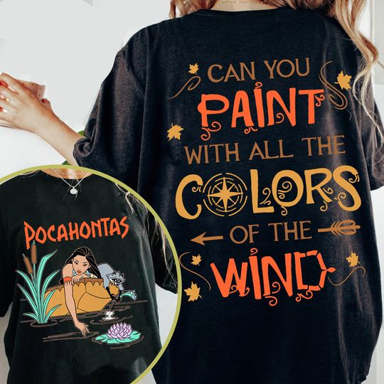 Two Sided Pocahontas Meeko Afternoon Dreaming Colors Of The Wind T-Shirt, Pocahontas Princess T-Shirt