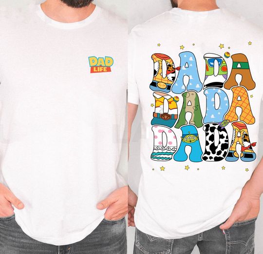 Two Sided Toy Story Dada T-Shirt, Retro Disney Dad Life T-shirt, Father's Day T-Shirt