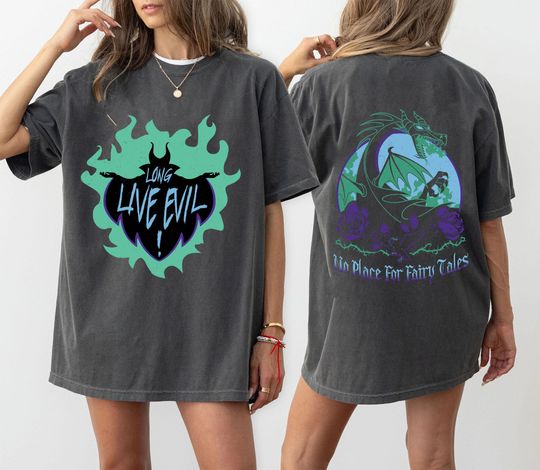 Two Sided Long Live Evil Maleficent T-shirt, Sleeping Beauty Villains T-Shirt
