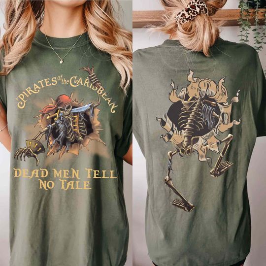 Retro Two Sided Disney Pirates Of The Caribbean T-Shirt, Dead Men Tell No Tales T-shirt