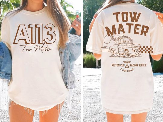Vintage Two-Sided Disney Pixar Car Movies T-Shirt, Tow Mater T-shirt, Radiator Springs T-Shirt