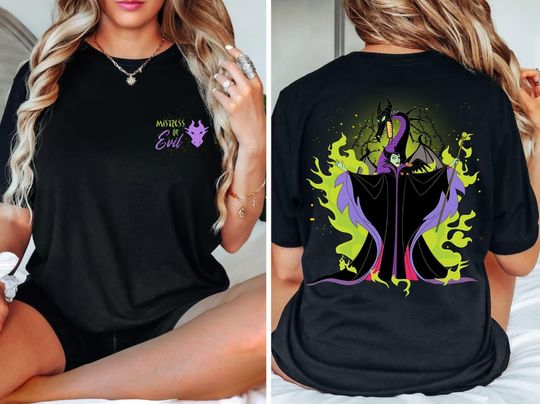 Two Sided Maleficent Dragon Mistress Of Evil T-Shirt, Sleeping Beauty Disney Villains T-shirt