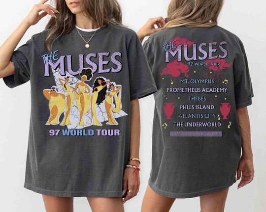 Two-Sided Vintage Muses 97 World Tour T-Shirt, Retro Hercules Disney Diva T-Shirt