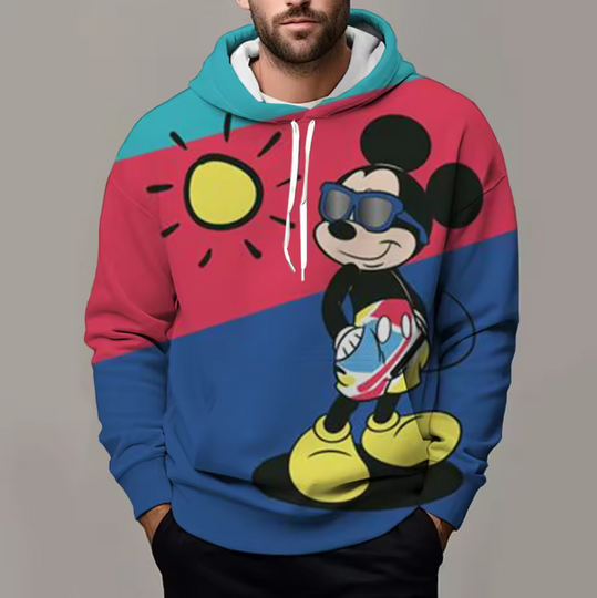 Hawaii Mickey Disney Boys Girls Pullover 3D Printing  Hoodie Disney Men's Hoodie Fashion Men's Clothing