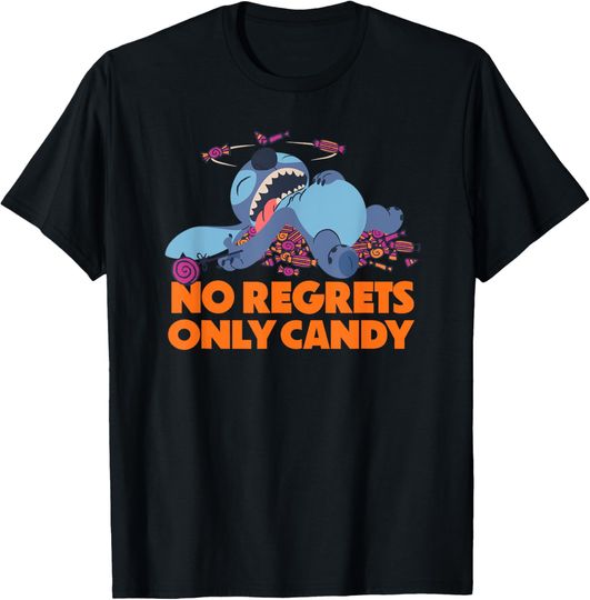 Stitch Halloween No Regrets Only Candy T-Shirt, Stitch T-Shirt