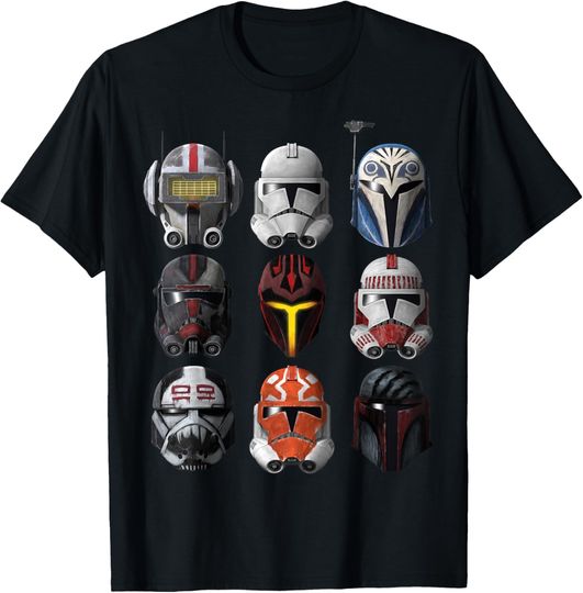 Star Wars The Clone Wars Clone Helmets T-Shirt, Star Wars T-Shirt