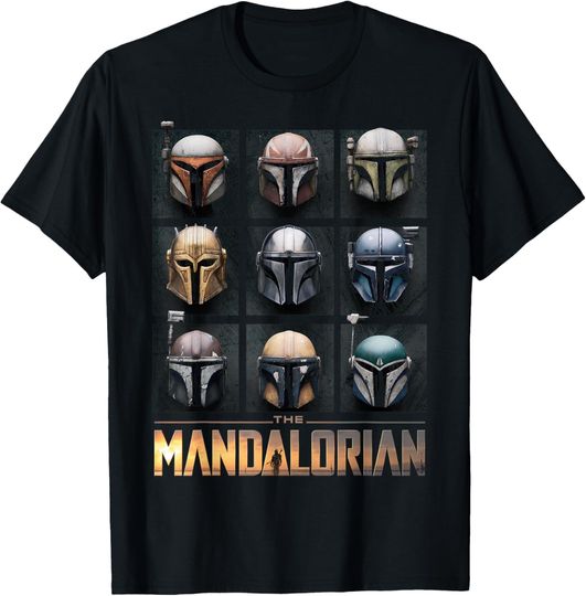 Star Wars The Mandalorian Helmet Box Up T-Shirt, Star Wars T-Shirt