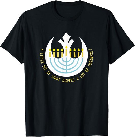 Star Wars Hanukkah Menorah Rebel Alliance A Little Light T-Shirt, Star Wars T-shirt