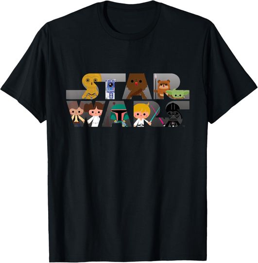 Star Wars Kawaii Multi-Character T-Shirt, Star Wars T-Shirt